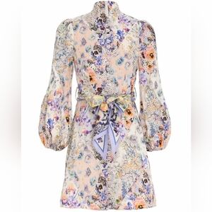 Zimmermann Diamond Splice Floral Tama Belted Mini Dress
